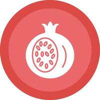 Pomegranate Line Shadow Circle Icon Design vector