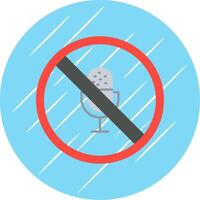 No Microphone Flat Circle Icon Design vector