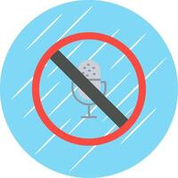 No Microphone Flat Circle Icon Design vector