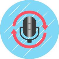 Replay Flat Circle Icon Design vector