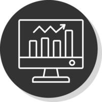 Analytics Line Shadow Circle Icon Design vector