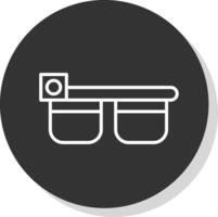 Smart Glasses Line Shadow Circle Icon Design vector