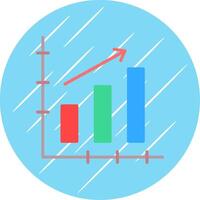 Bar Chart Flat Circle Icon Design vector