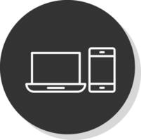 Devices Line Shadow Circle Icon Design vector