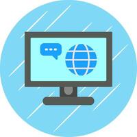 Monitor Flat Circle Icon Design vector