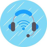 Headphones Flat Circle Icon Design vector