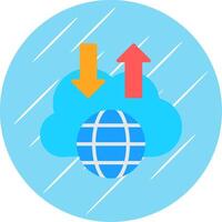 nube plano circulo icono diseño vector