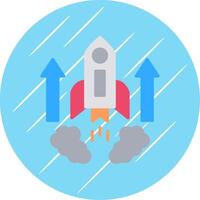 Rocket Flat Circle Icon Design vector