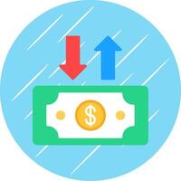 Dollar Bill Flat Circle Icon Design vector