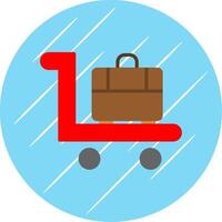 Trolley Flat Circle Icon Design vector