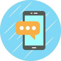 Mobile Phone Flat Circle Icon Design vector