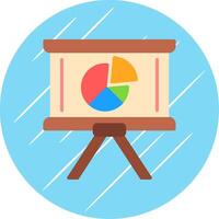Pie Chart Flat Circle Icon Design vector