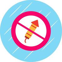 No Firework Flat Circle Icon Design vector