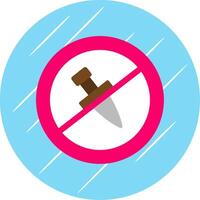 No Knife Flat Circle Icon Design vector