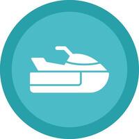 Jet Ski Line Shadow Circle Icon Design vector