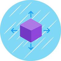 Cube Flat Circle Icon Design vector