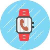 Incoming Call Flat Circle Icon Design vector