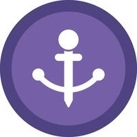 Anchor Line Shadow Circle Icon Design vector