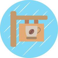 Cafe Signage Flat Circle Icon Design vector