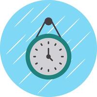 Wall Clock Flat Circle Icon Design vector