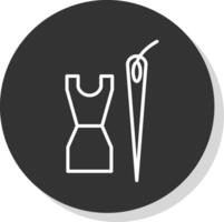 Dressmaking Line Shadow Circle Icon Design vector