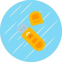 Usb Flat Circle Icon Design vector