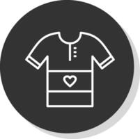 Shirt Line Shadow Circle Icon Design vector