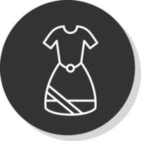 Dress Line Shadow Circle Icon Design vector