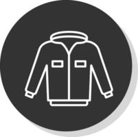 chaqueta línea sombra circulo icono diseño vector