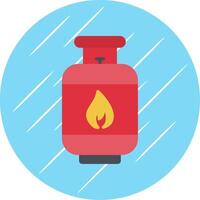 Gas Cylinder Flat Circle Icon Design vector