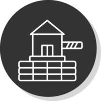 Barrier Line Shadow Circle Icon Design vector