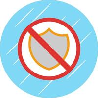 No Security Flat Circle Icon Design vector