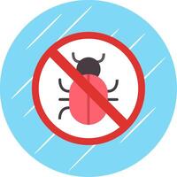 No Bug Flat Circle Icon Design vector