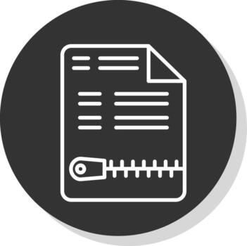 Código Postal archivo línea sombra circulo icono diseño vector