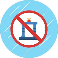 prohibido firmar plano circulo icono diseño vector