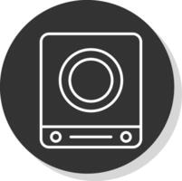 Induction Stove Line Shadow Circle Icon Design vector