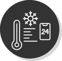 temperatura controlar línea sombra circulo icono diseño vector