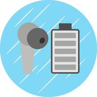 Earbud Flat Circle Icon Design vector