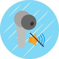 Earbud Flat Circle Icon Design vector