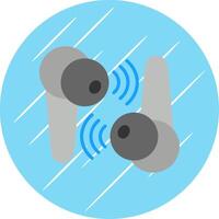 Earbuds Flat Circle Icon Design vector