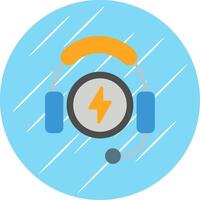 Headphones Flat Circle Icon Design vector