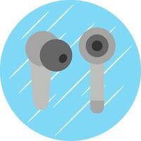 Earbud Flat Circle Icon Design vector