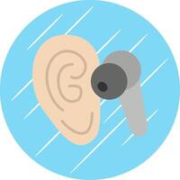 Listen Flat Circle Icon Design vector