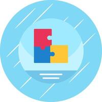 Puzzle Flat Circle Icon Design vector