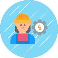 Electrical Engineer Flat Circle Icon Design vector