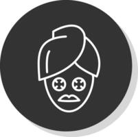 cara máscara línea sombra circulo icono diseño vector