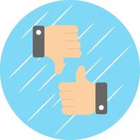 Like Dislike Flat Circle Icon Design vector