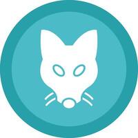 Fox Line Shadow Circle Icon Design vector