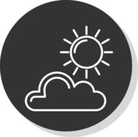 Sun Line Shadow Circle Icon Design vector