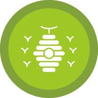 Bee Hive Line Shadow Circle Icon Design vector